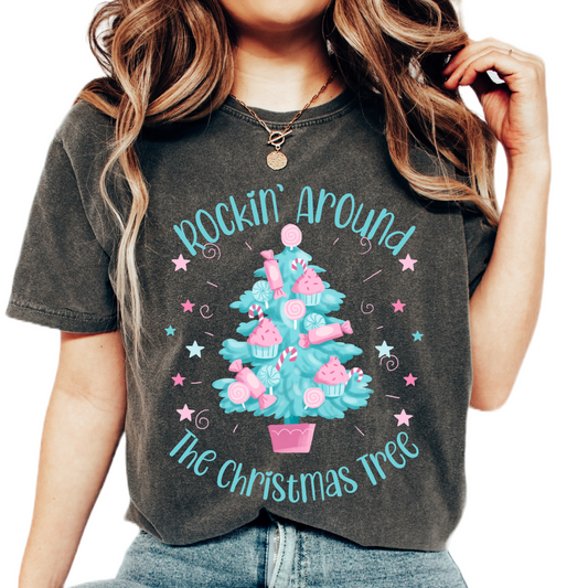 Rockin Round the Christmas tree T shirt in Comfort Colours