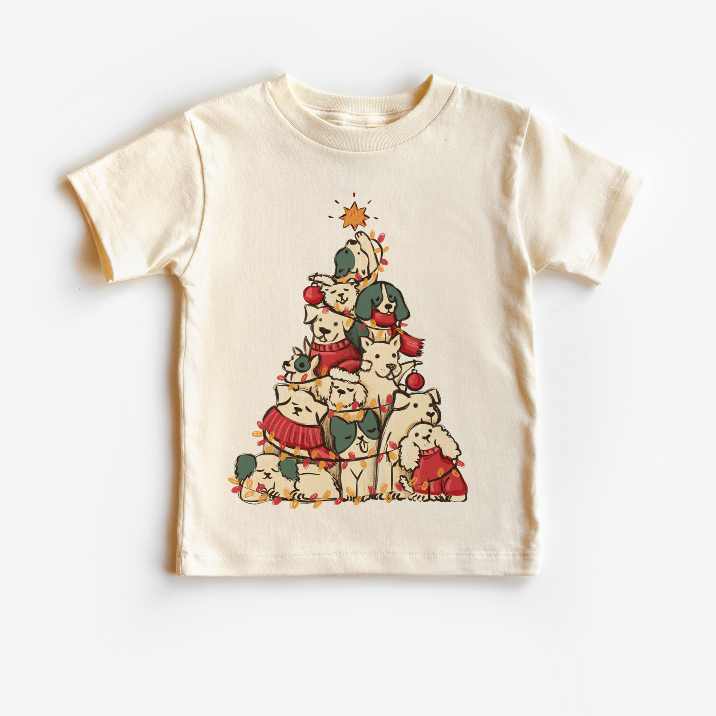 Dogs Christmas Tree T shirt for Kids