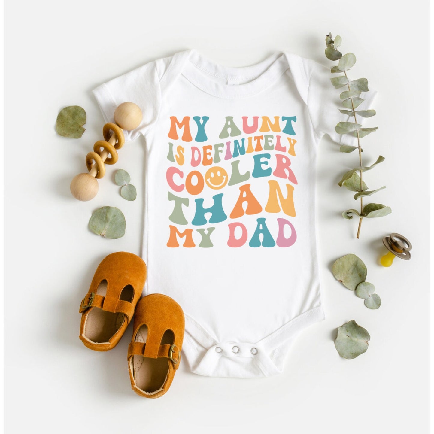 Aunt is Cooler than Dad Baby Bodysuit
