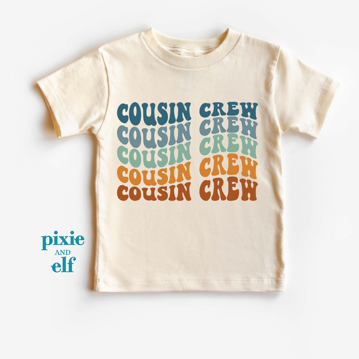 Cousin Crew t shirt for kids in natural