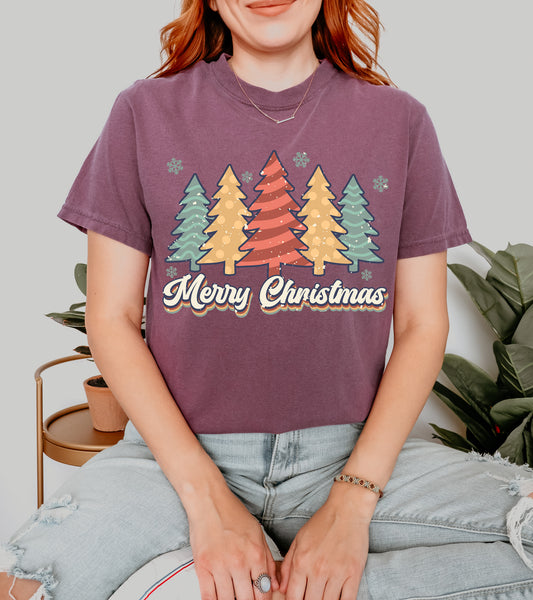 Vintage Christmas Trees shirt in Comfort Colors