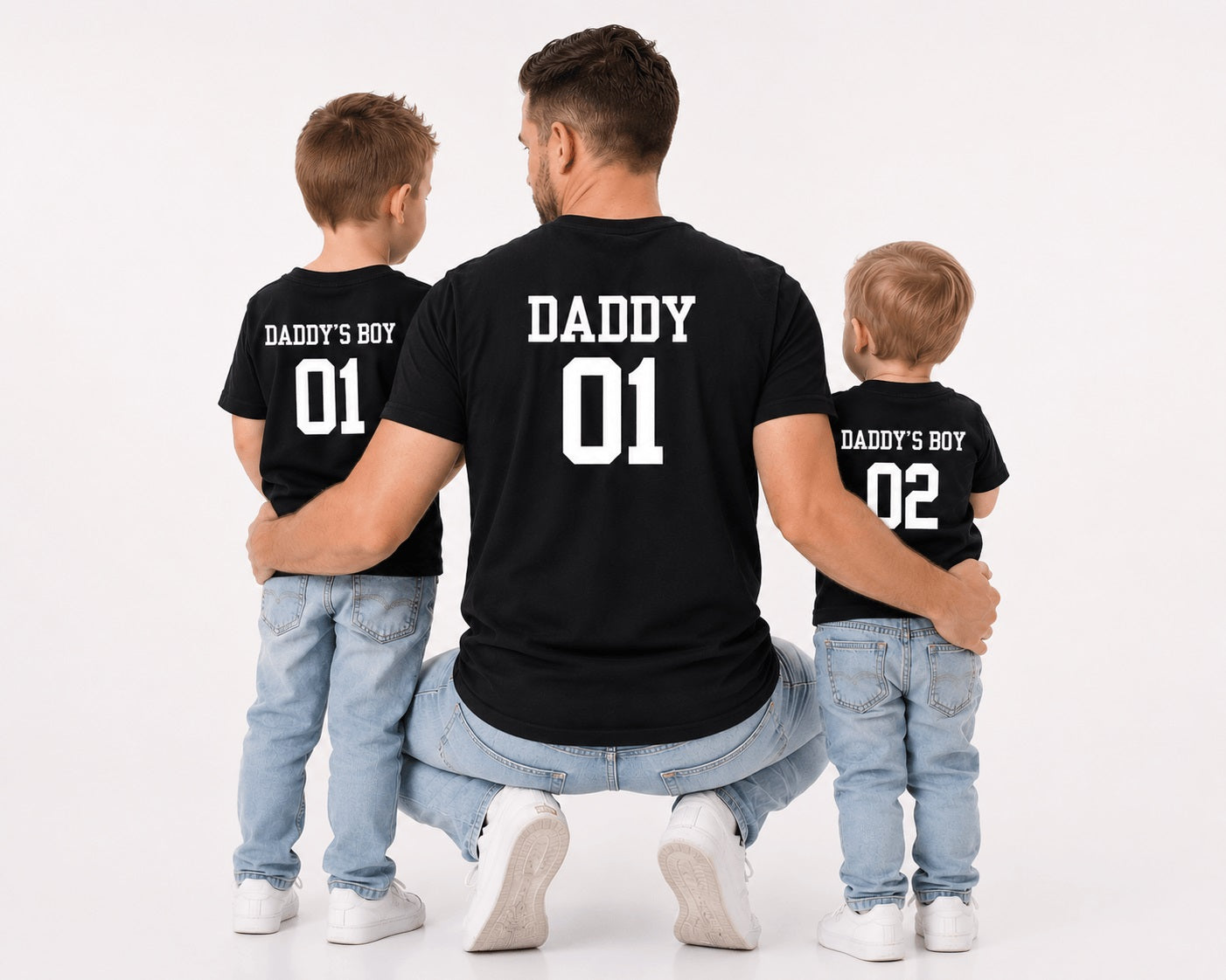 Back view of matching Daddy and Daddy's boy shirts