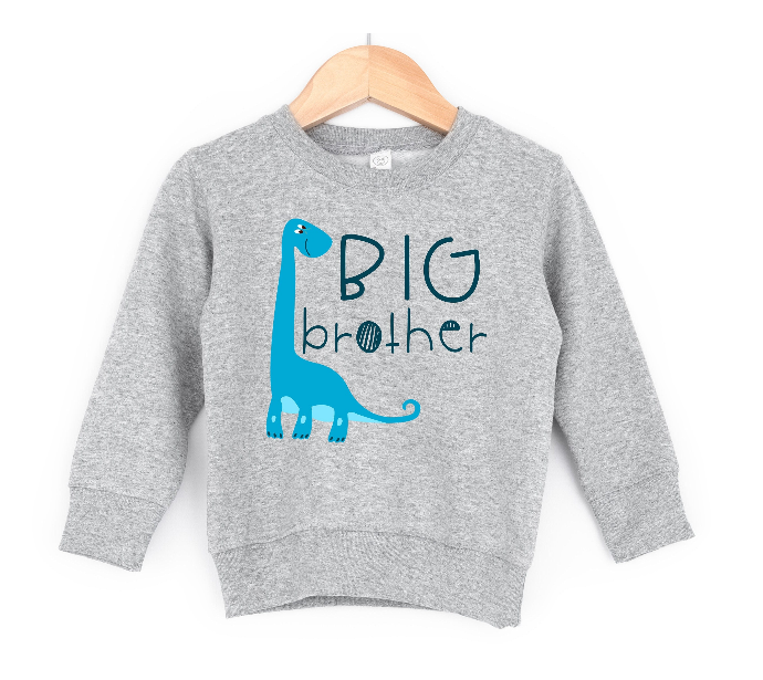 Big Brother Long-Neck Blue Dino Pullover Sweatshirt