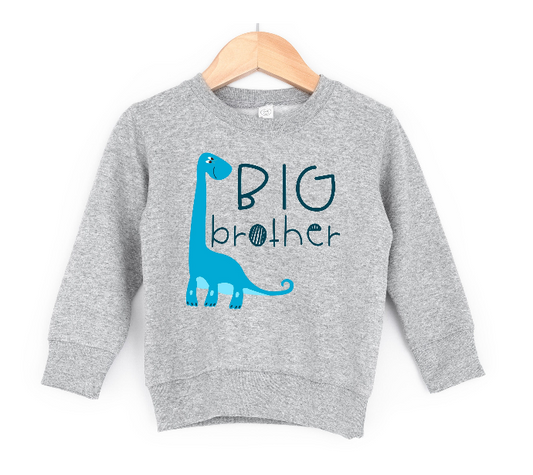 Big Brother Long-Neck Blue Dino Pullover Sweatshirt
