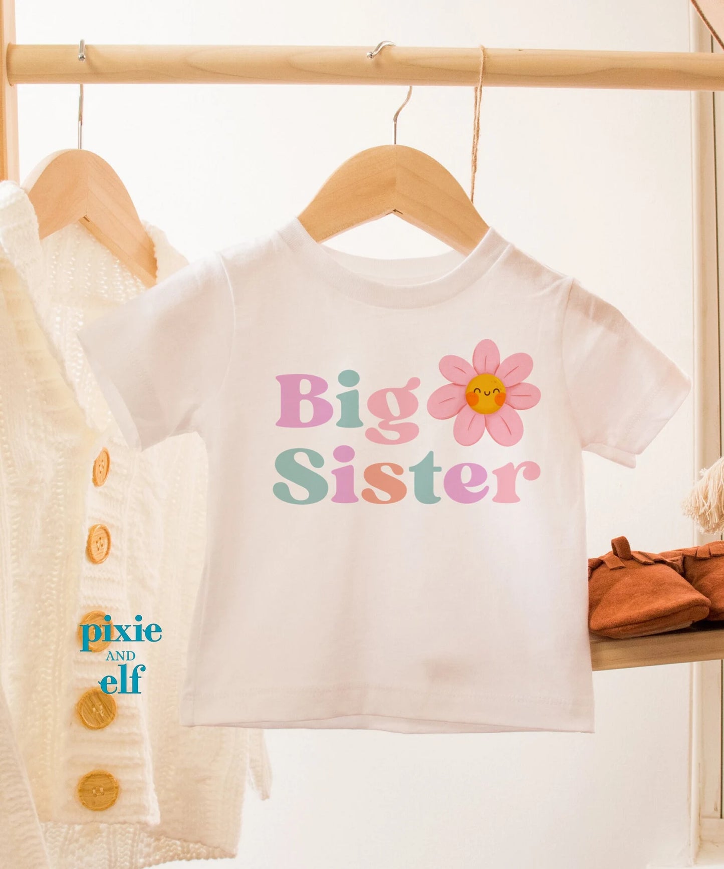 Big Sister Pastel flower Shirt