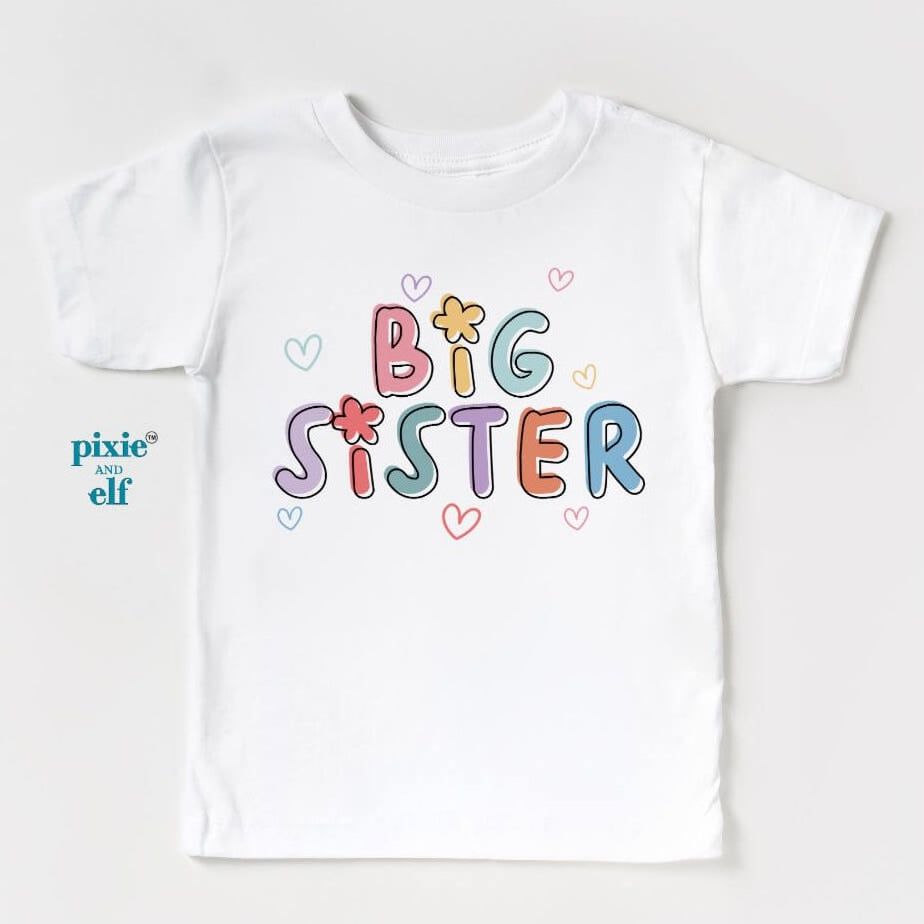 Big Sister Colourful Hearts Shirt