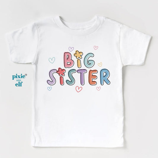 Big Sister Colourful Hearts Shirt