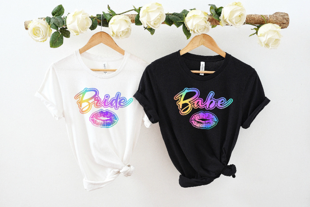 Bride and Babe Rainbow Lips Shirt
