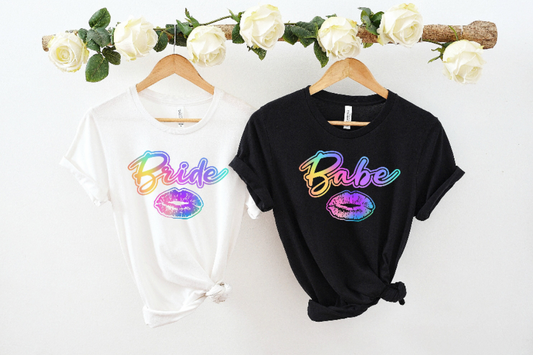 Bride and Babe Rainbow Lips Shirt