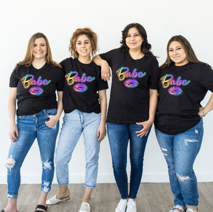 Bride and Babe Rainbow Lips Shirt