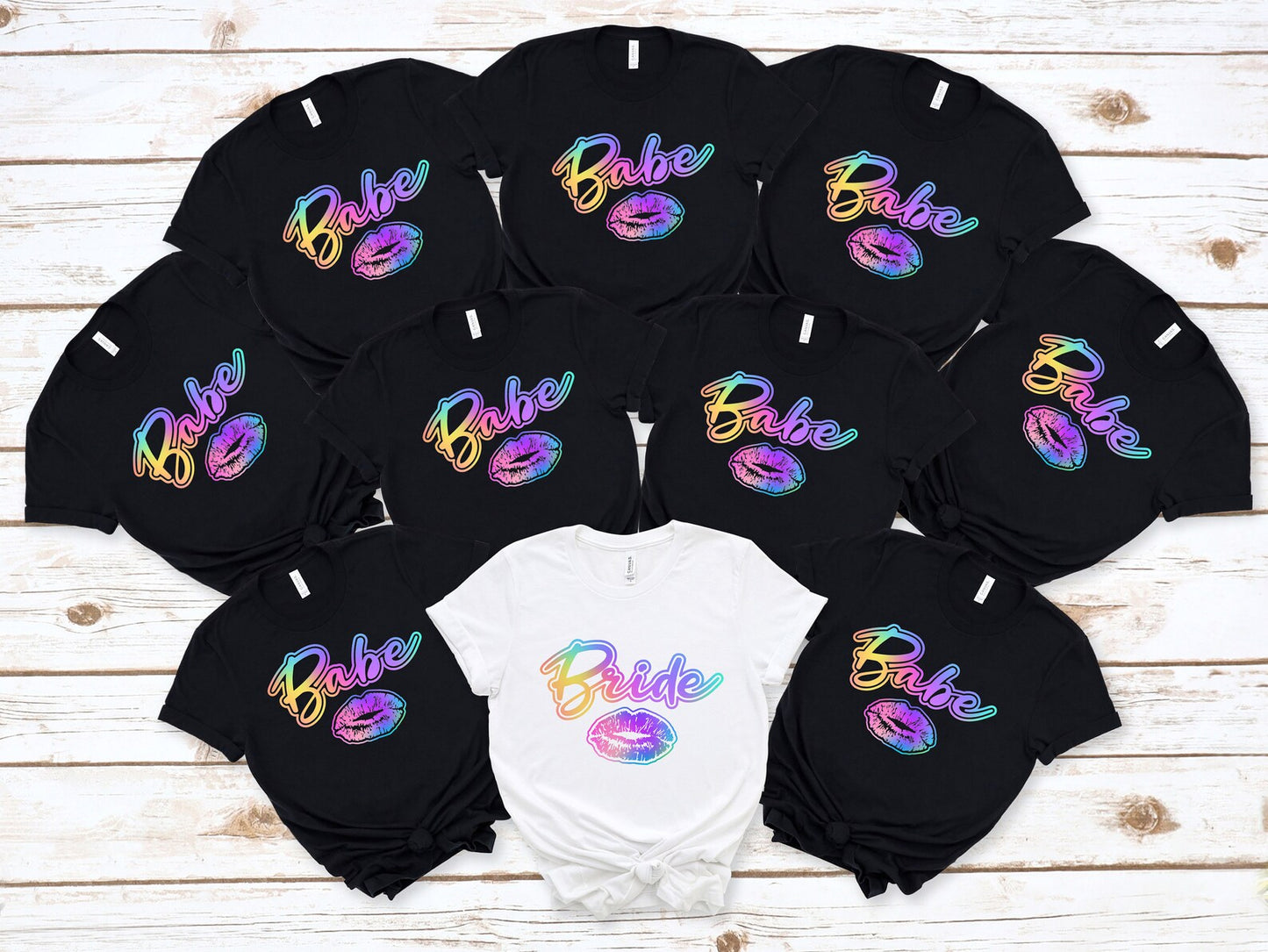 Bride and Babe Rainbow Lips Shirt