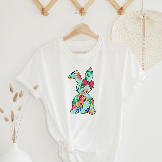 Floral Easter bunny women’s t shirt