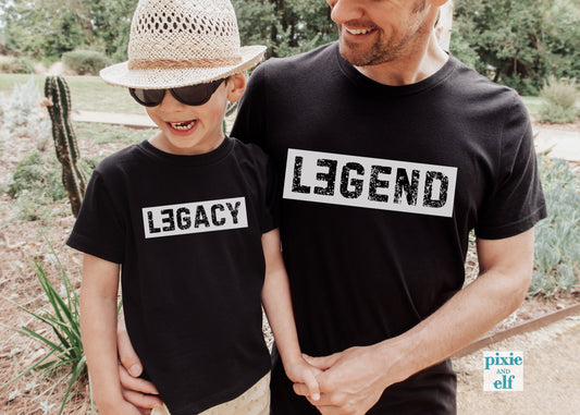 The Legend and The Legacy Dad and Child shirts