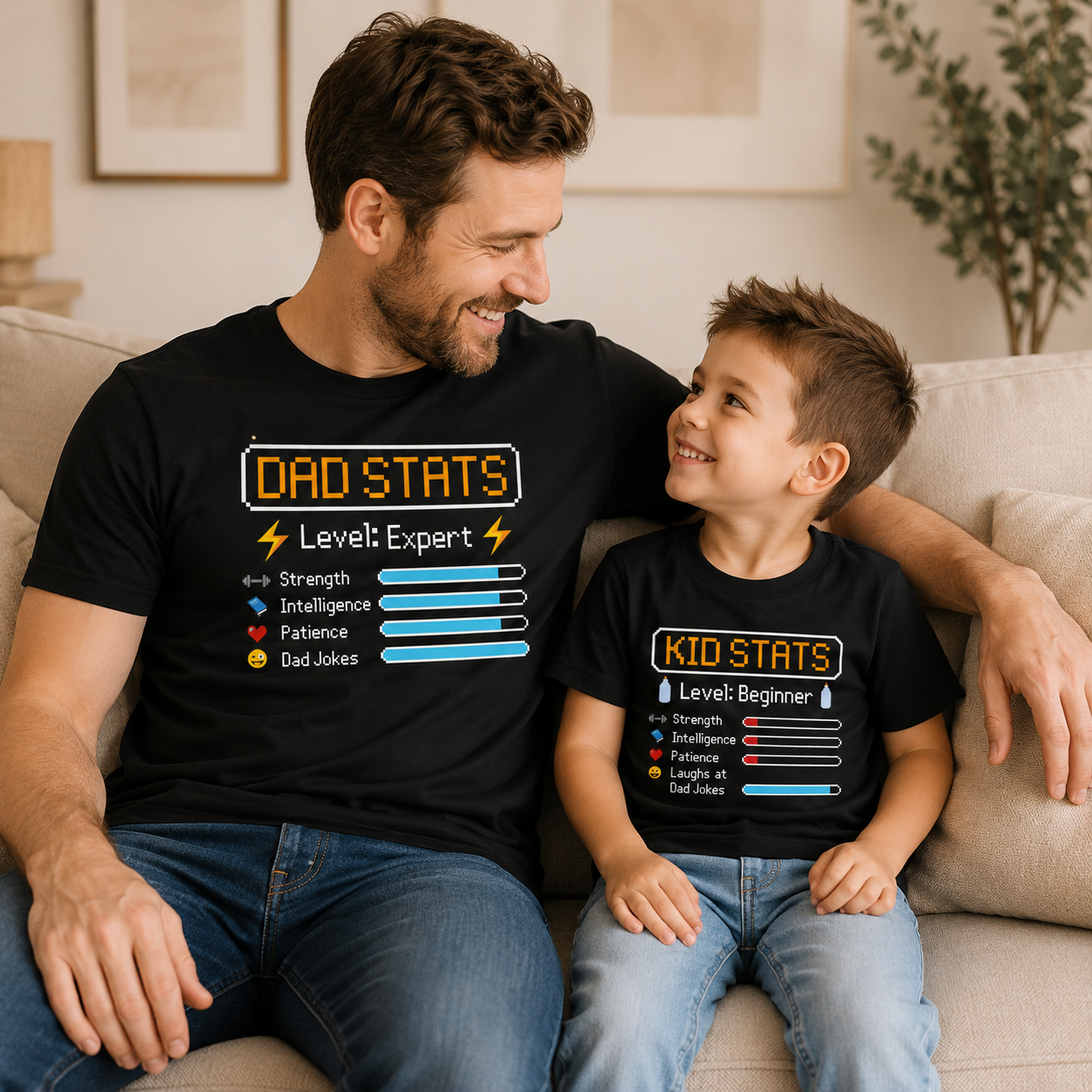 Matching Dad and Son Gamer Shirts,