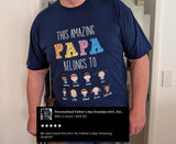 Cobalt Blue Personalized Amazing Papa Shirt