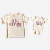 Colourful Big Sister and Little Sister shirt design with flower details