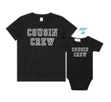 Cousin Crew varsity theme shirts
