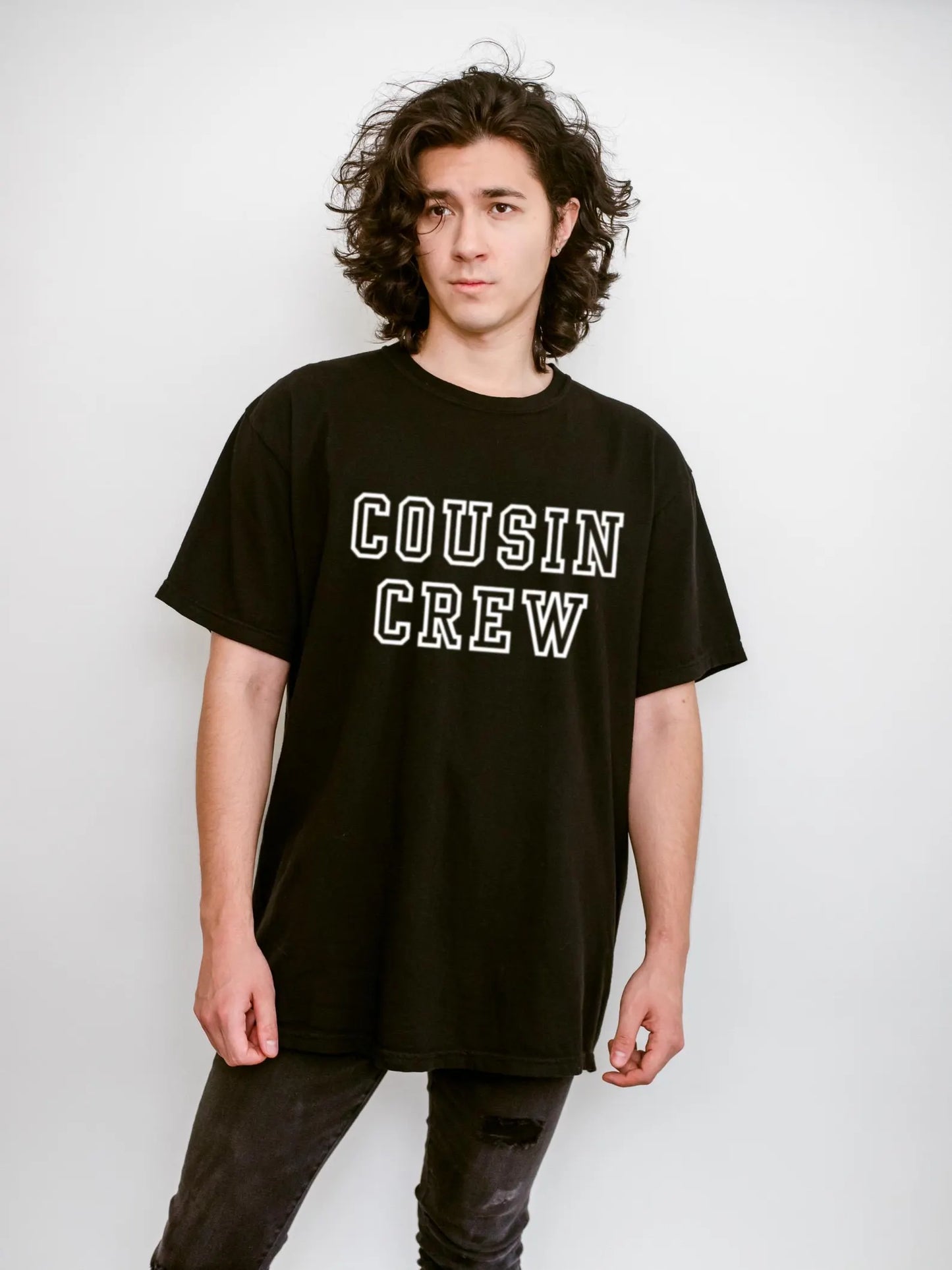Cousin Crew varsity theme shirts