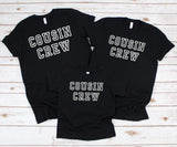 Cousin Crew varsity theme shirts