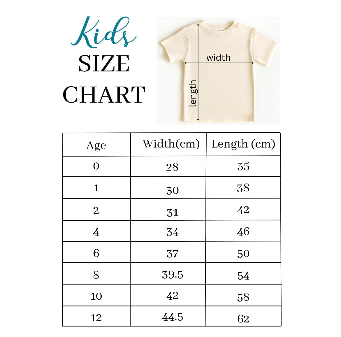 Kids Size Chart 4 
