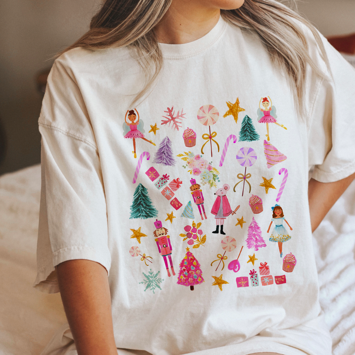 The Nutcracker Christmas Collage T shirt in Comfort Colours