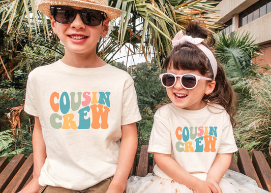 Cousin crew shirt for boys and girls in natural color