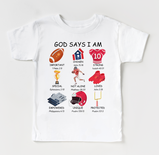 Self Affirmation T Shirts Collection God Says Iam 5