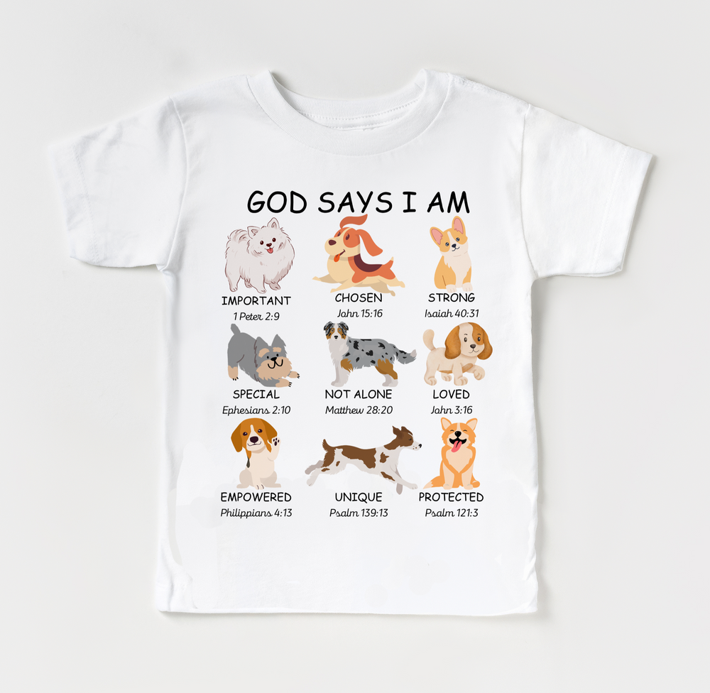 Pink T-shirt with print God says I am