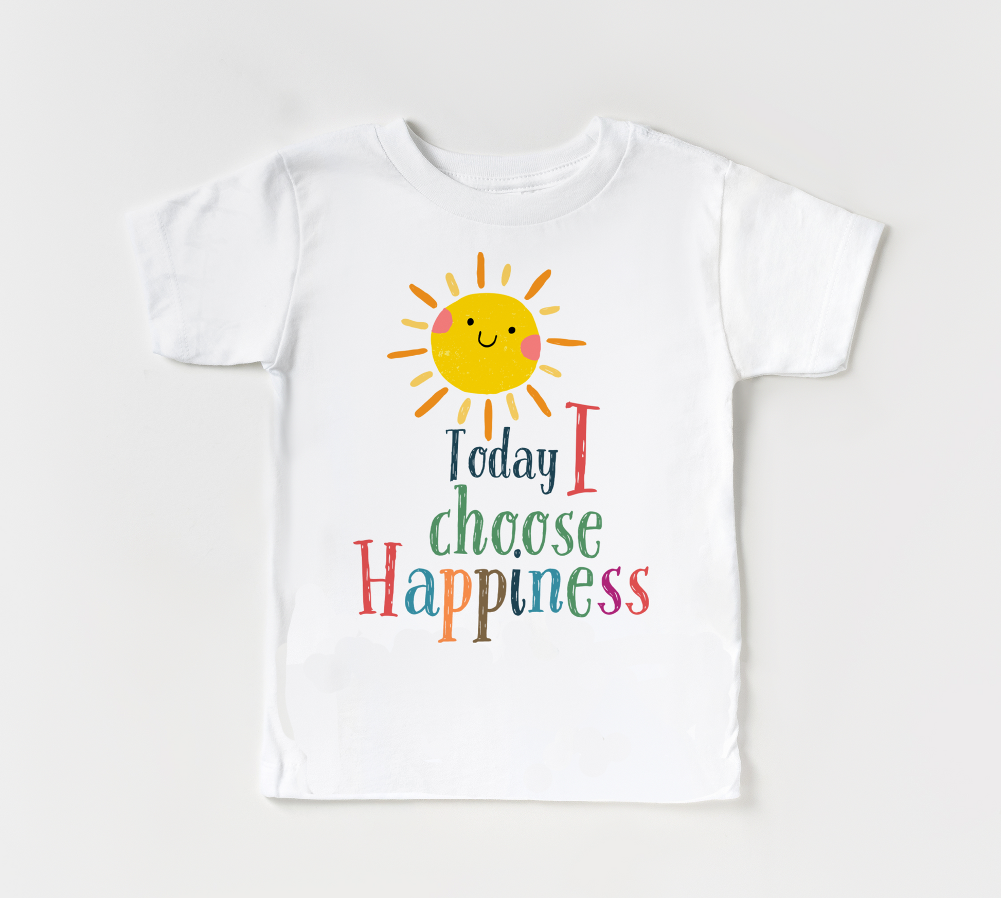 White T-shirt with text Happiness