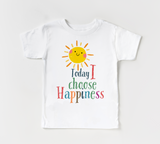 White T-shirt with text Happiness