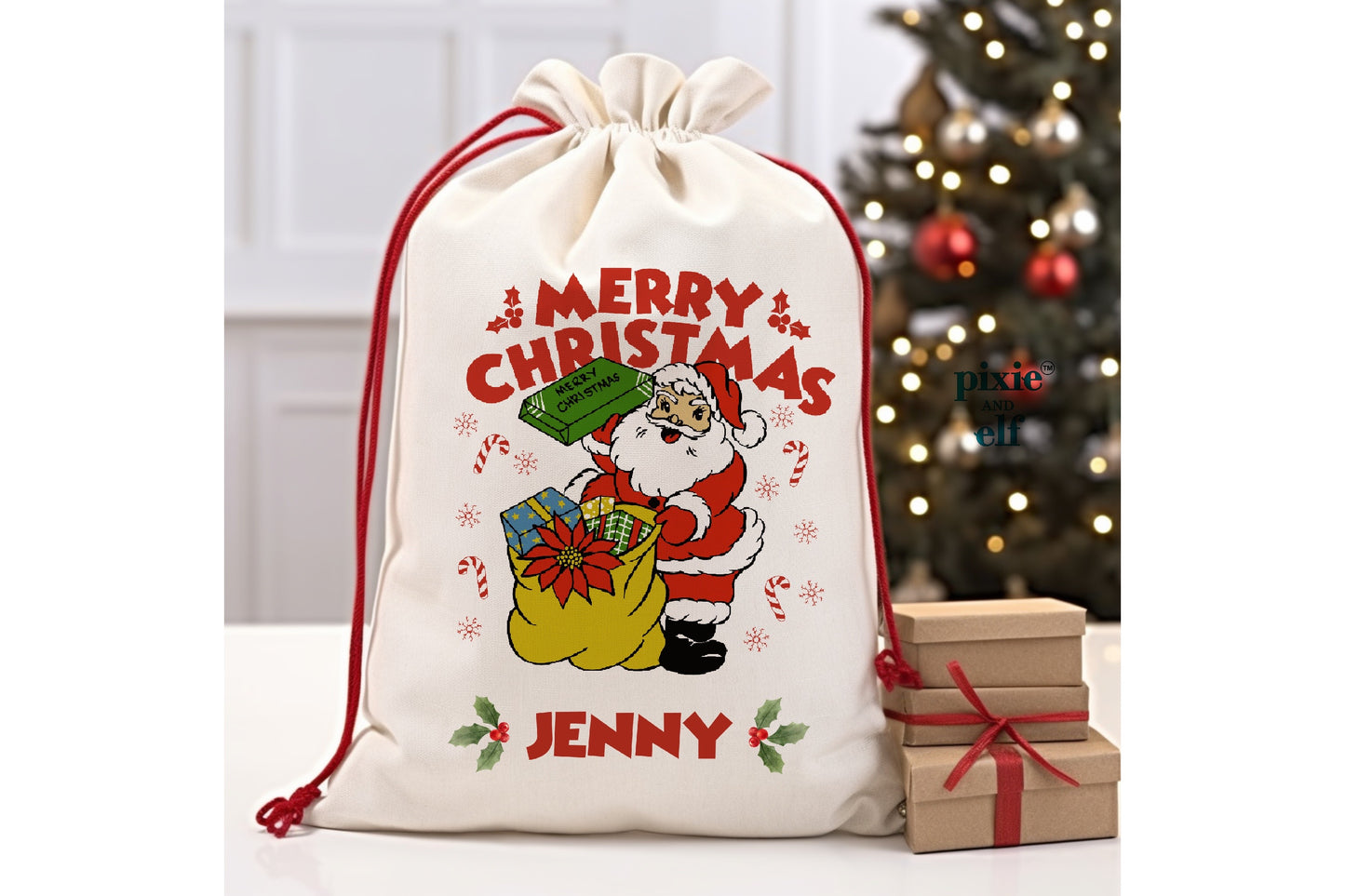 Personalised Merry Christmas Santa Sacks