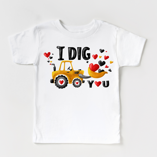 I dig you Valentines day kids t shirt