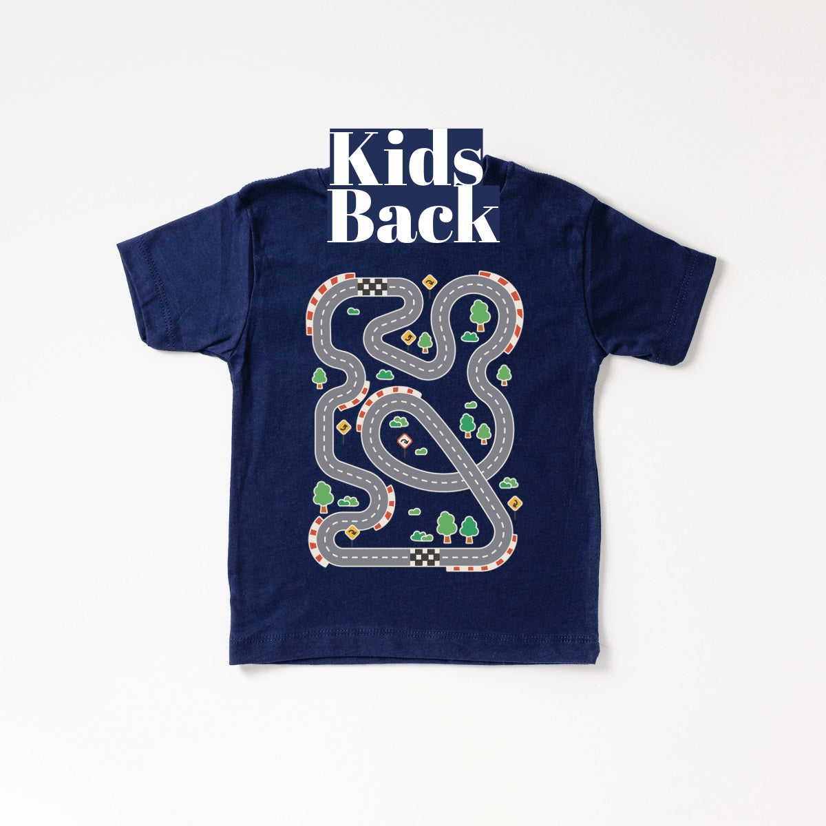 Back view of Race Track Shirt for Kids