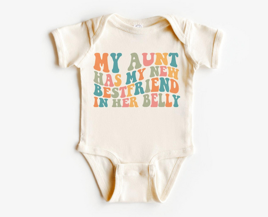 Retro Groovy Aunt Pregnancy Announcement T-shirt