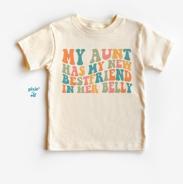Retro Groovy Aunt Pregnancy Announcement T-shirt
