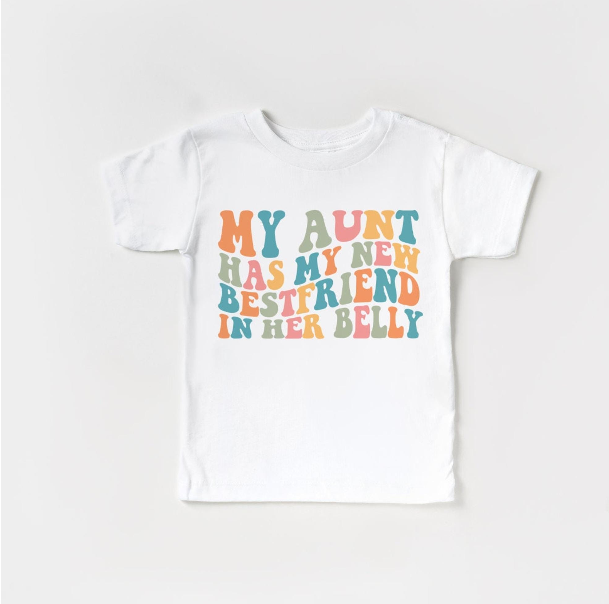 Retro Groovy Aunt Pregnancy Announcement T-shirt