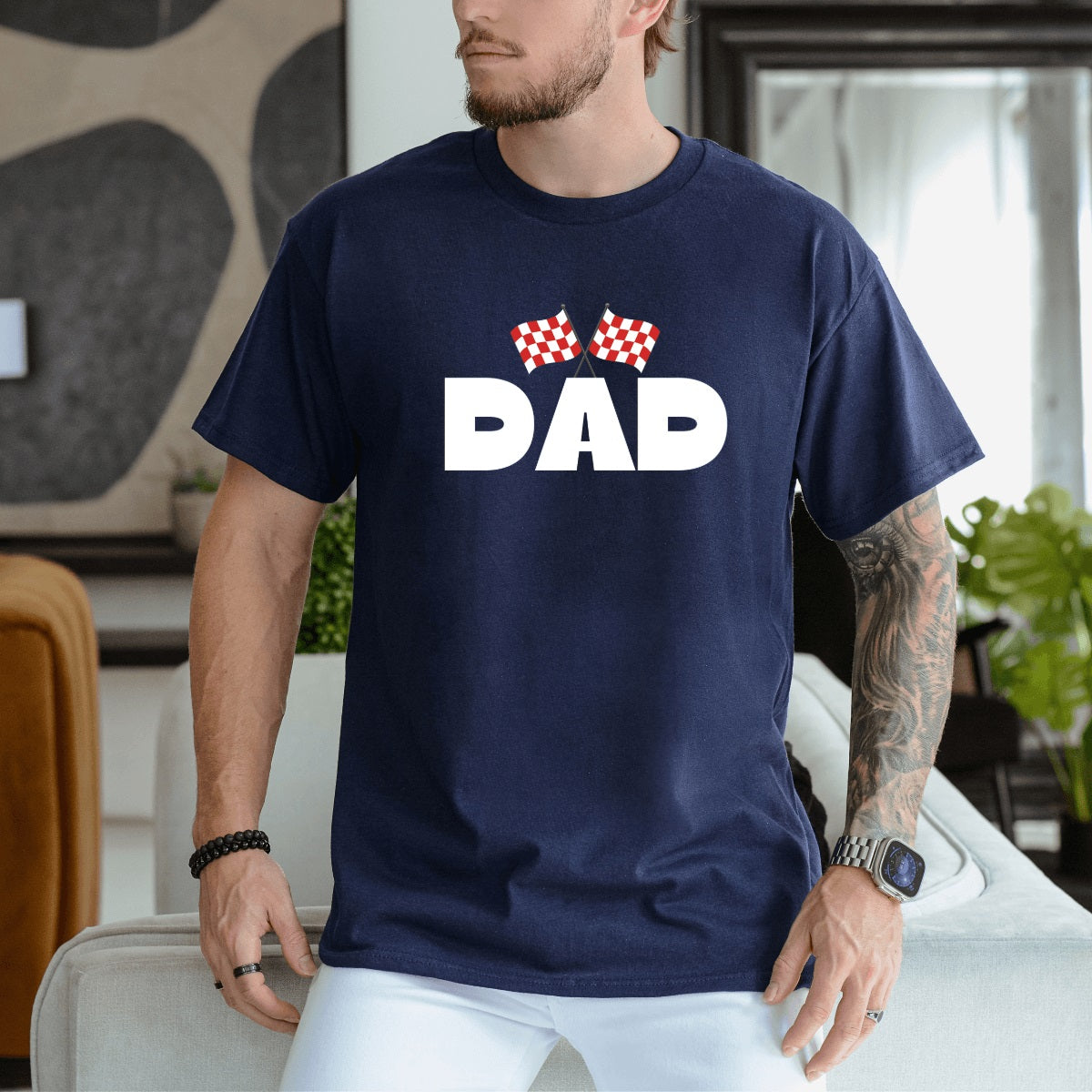 Front view of Race Track Shirt for Dad