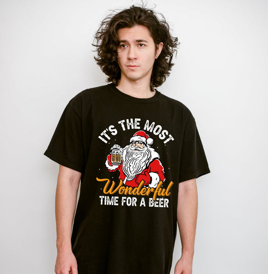 Men’s most Wonderful time for a Beer Christmas shirt