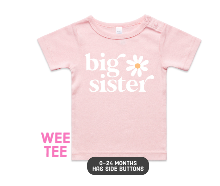 Big Sister and Little Sister Shirt and bodysuit in Pink
