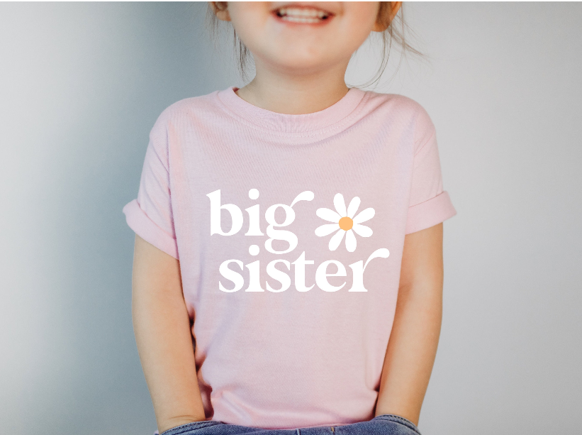 Big Sister and Little Sister Shirt and bodysuit in Pink