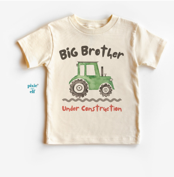 Big Brother Little Brother Tractor Bodysuit