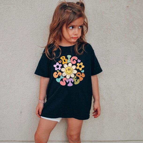 Big Sister Floral Shirt for Pregnancy Announcement
