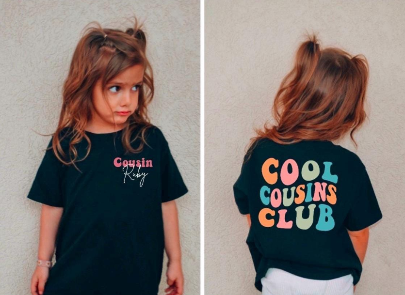 Cool Cousins Club, Personalized Retro Cousin Tee