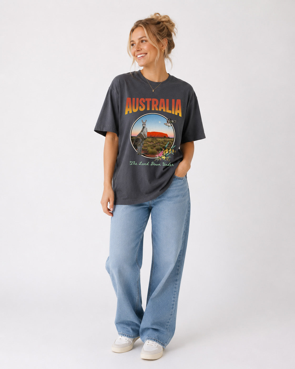 Australia Retro Shirt with Uluru and Australian Animals