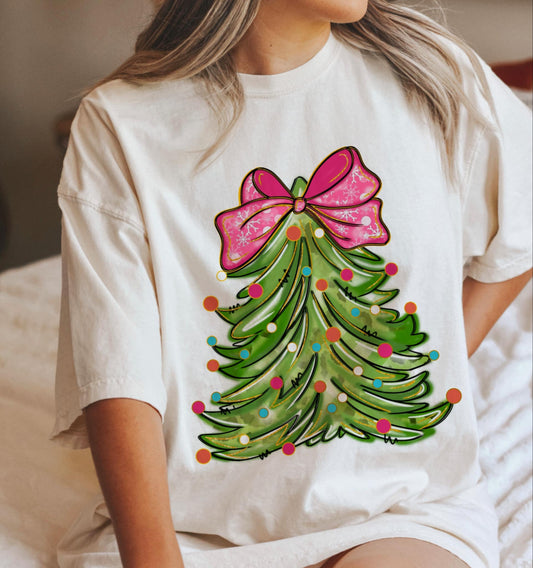 Coquette Christmas Tree Shirt in Comfort Colors