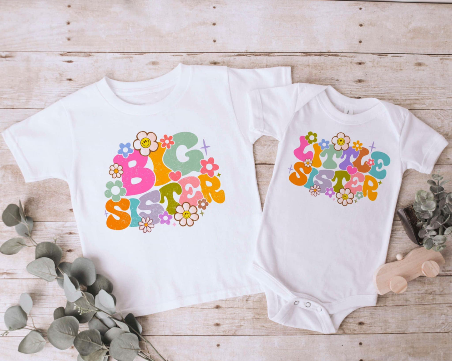Big Sister and Little Sister Flower shirt and Bodysuit