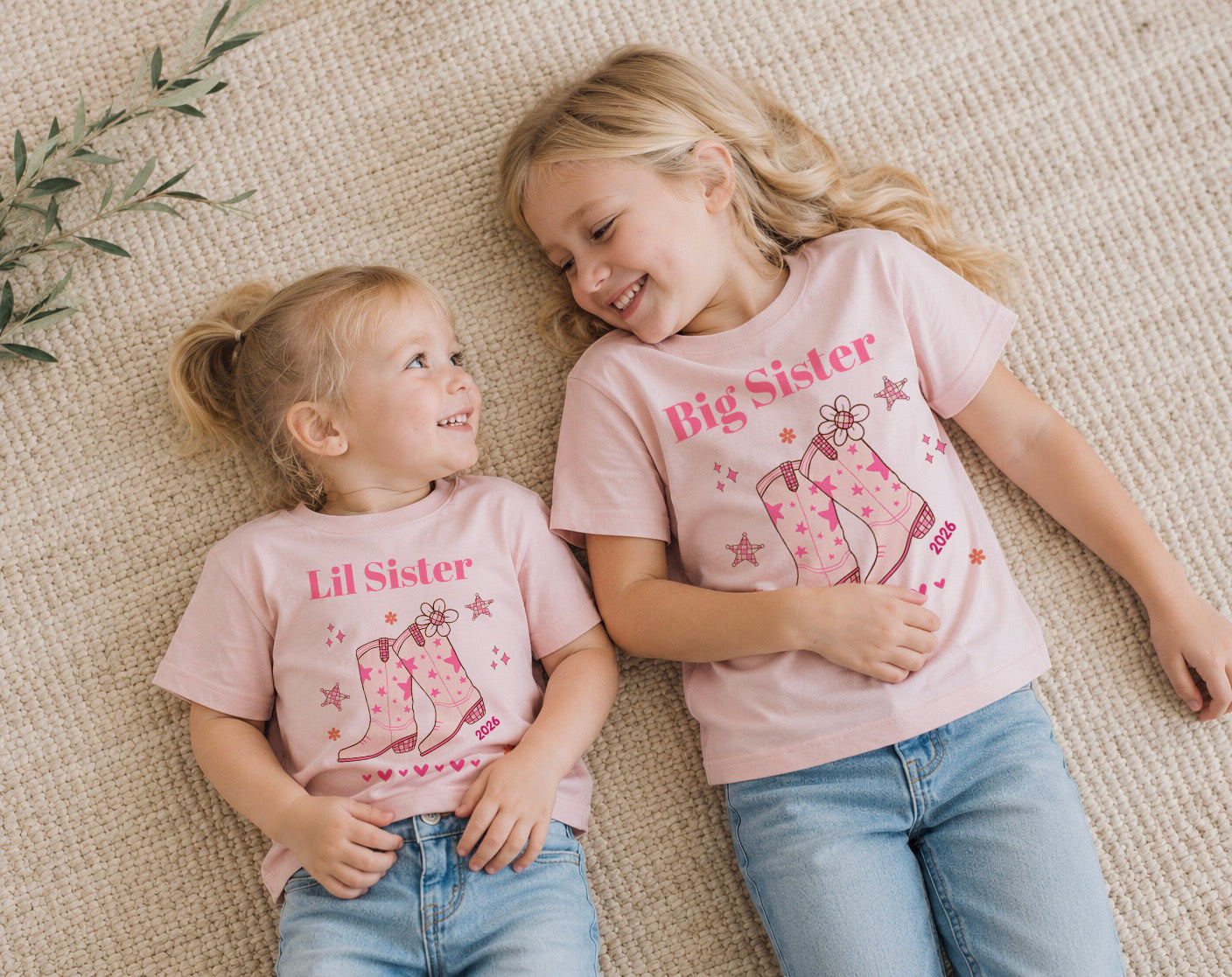 Big Sister and Little Sister Cowgirl theme Shirts