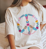 Floral Peace Sign Shirt for Women