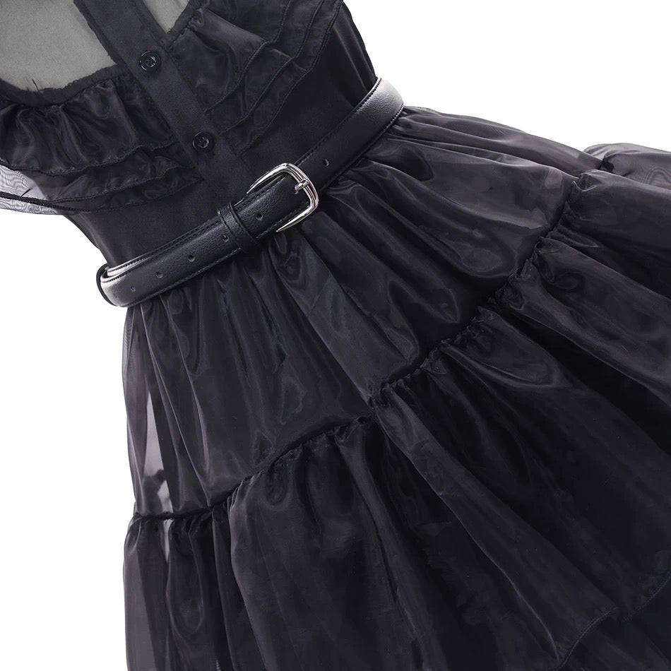 closer view of the Wednesday Addams dress