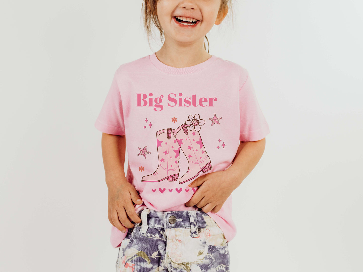 Big Sister and Little Sister Cowgirl theme Shirts